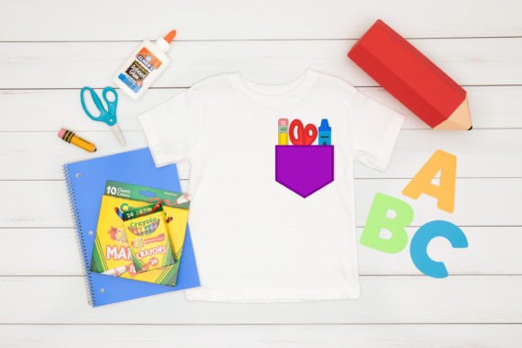 Adorable School Supplies in Pocket Applique