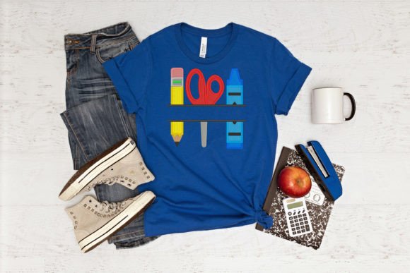 Adorable School Supply Split Applique Design