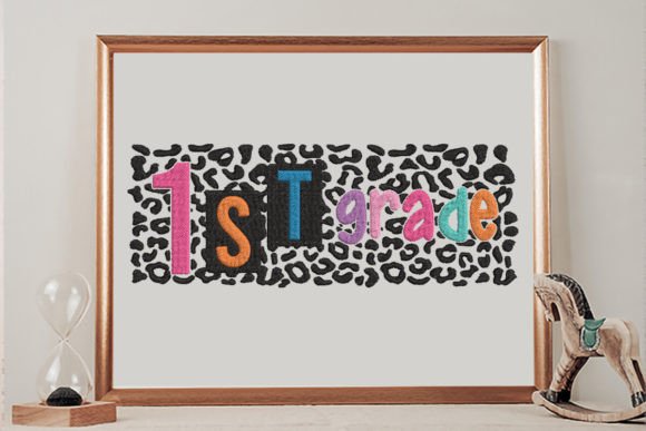 Charming 1st Grade Leopard Embroidery Design