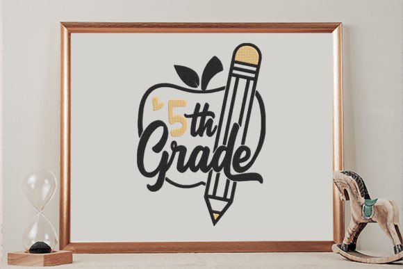 Charming 5th Grade Apple Pencil Design
