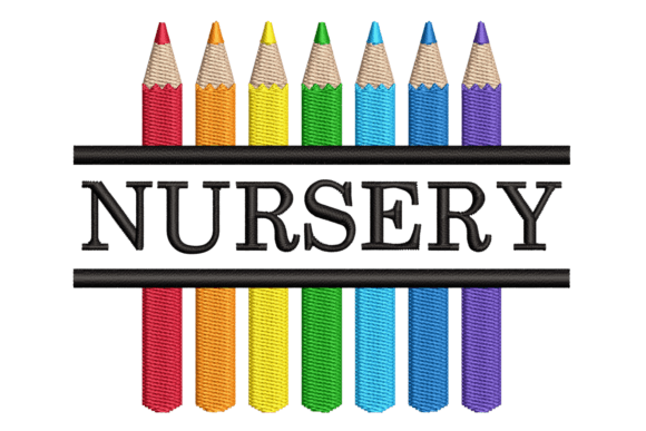 Charming Nursery Split Colored Pencils Design