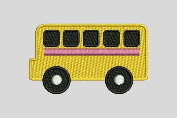 Charming Yellow School Bus Embroidery Design