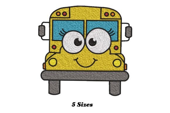 Charming Yellow School Bus Embroidery Design