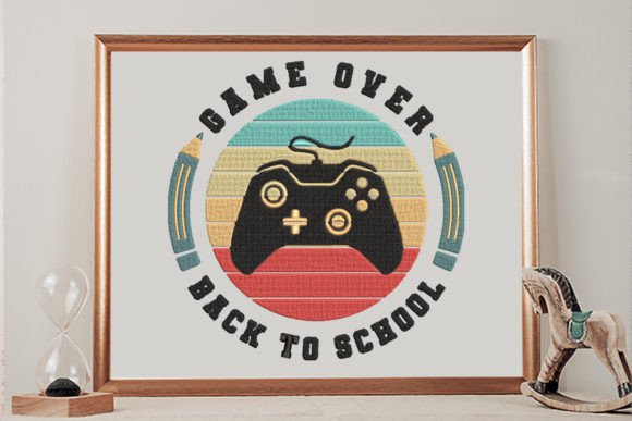 Game Over, Back to School: A Whimsical Embroidery Design