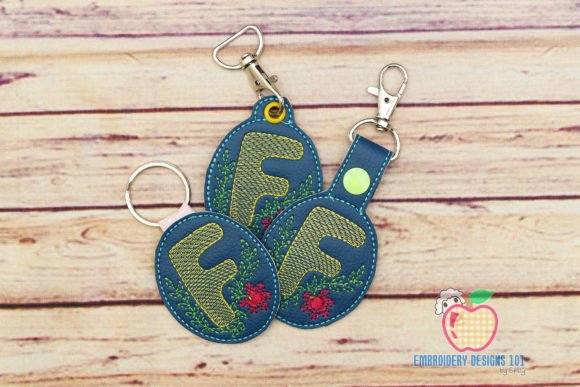 Letter F with Floral Design ITH KeyFob: A Versatile Branding Tool