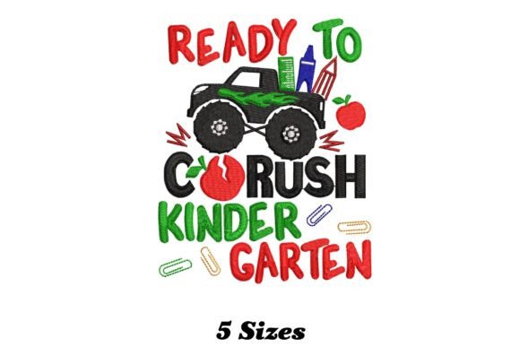 Ready to Crush Kindergarten: A Playful Embroidery Design