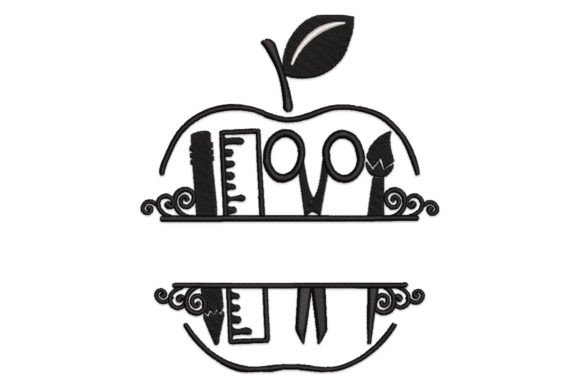 School Teacher Apple Split Monogram Review