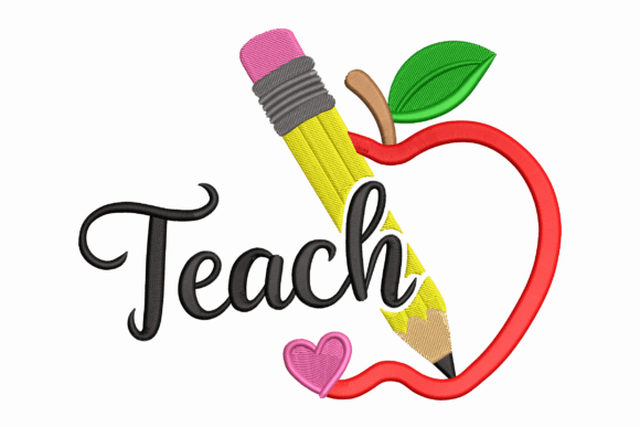 Teacher Pencil Apple Patch: A Versatile Design