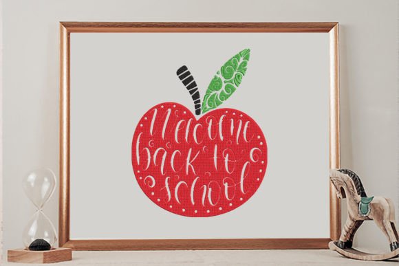 Welcome Back to School Apple Embroidery